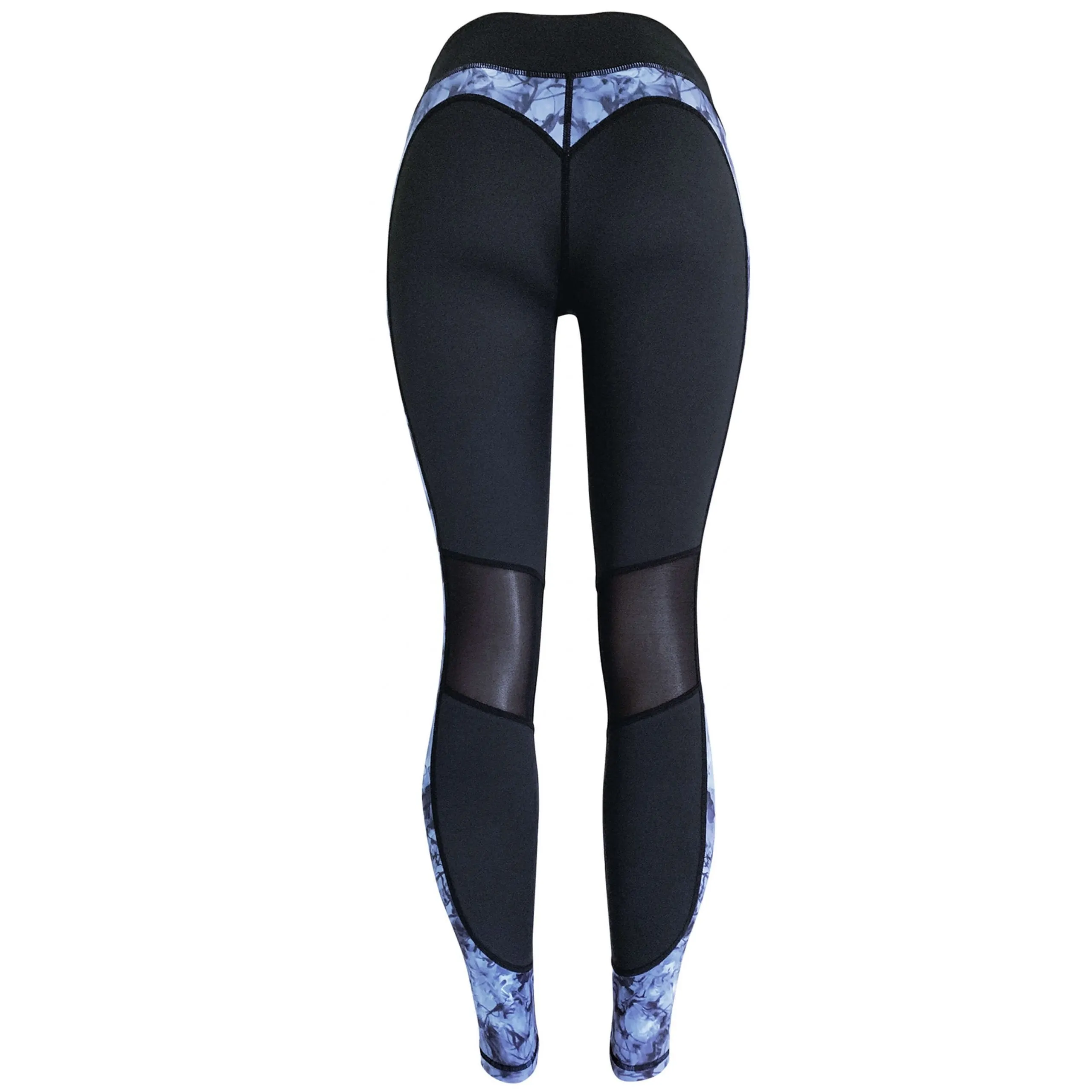 Swim Leggings for Women UPF 50 | Marble - Black with Mesh