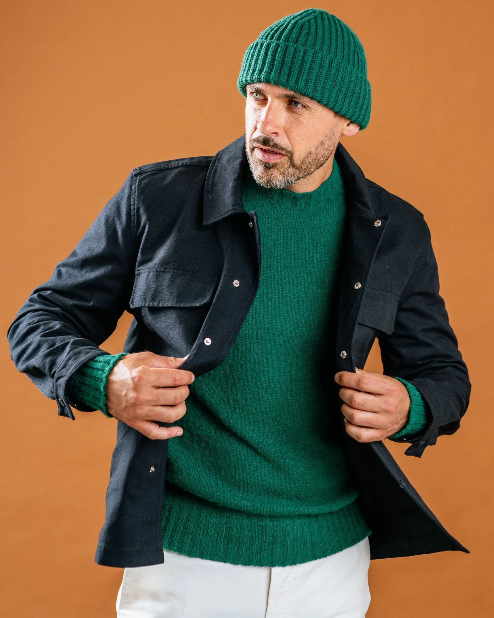 Trunk Berwick Brushed Shetland Crew Sweater: Malachite Green