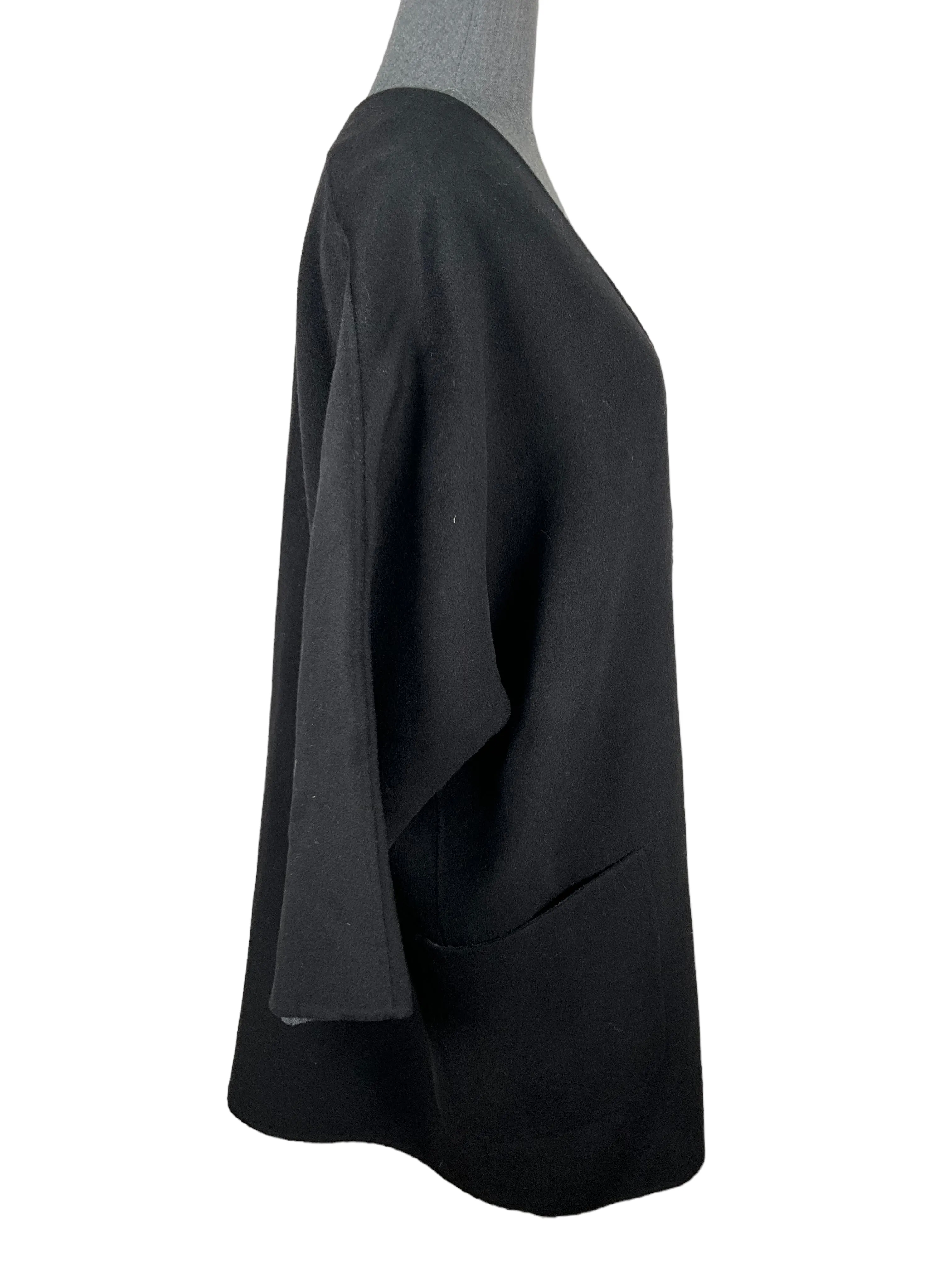 Vince Black Reversible Cashmere Wool Coat Size S