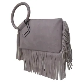 Violet NGIL Faux Leather Fringe Wristlet