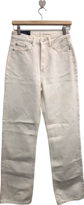 Weekday Off-White Extra High Straight Jeans UK W27" LENGTH 30"