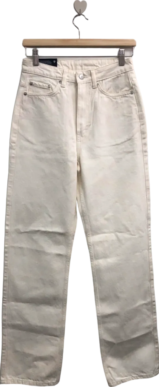 Weekday Off-White Extra High Straight Jeans UK W27" LENGTH 30"