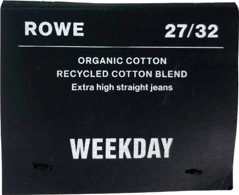 Weekday Off-White Extra High Straight Jeans UK W27" LENGTH 30"