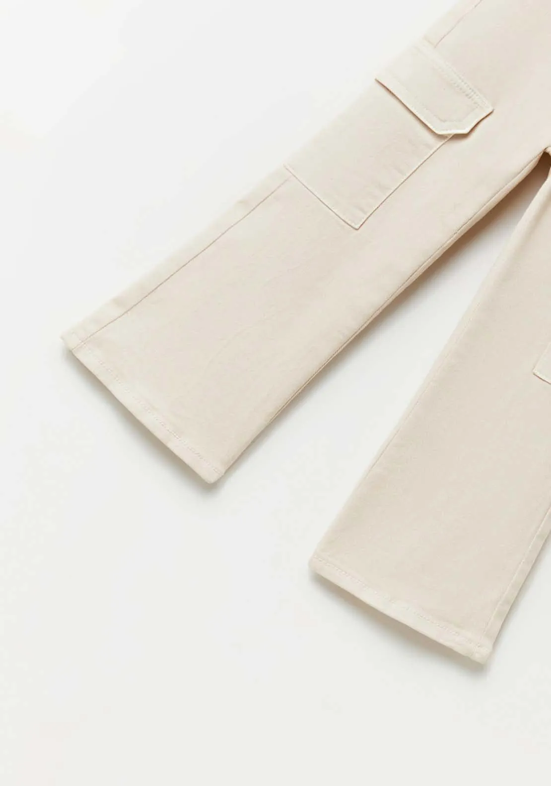 Wide Leg Cargo Trousers Beige - Beige